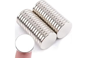 MIN CI 30 Pcs Super Strong Rare Earth Magnets, 20 x 3 mm Decorative Round Silver Neodymium Fridge Magnets, Multifunctional for Crafts, Whiteboard, Locker