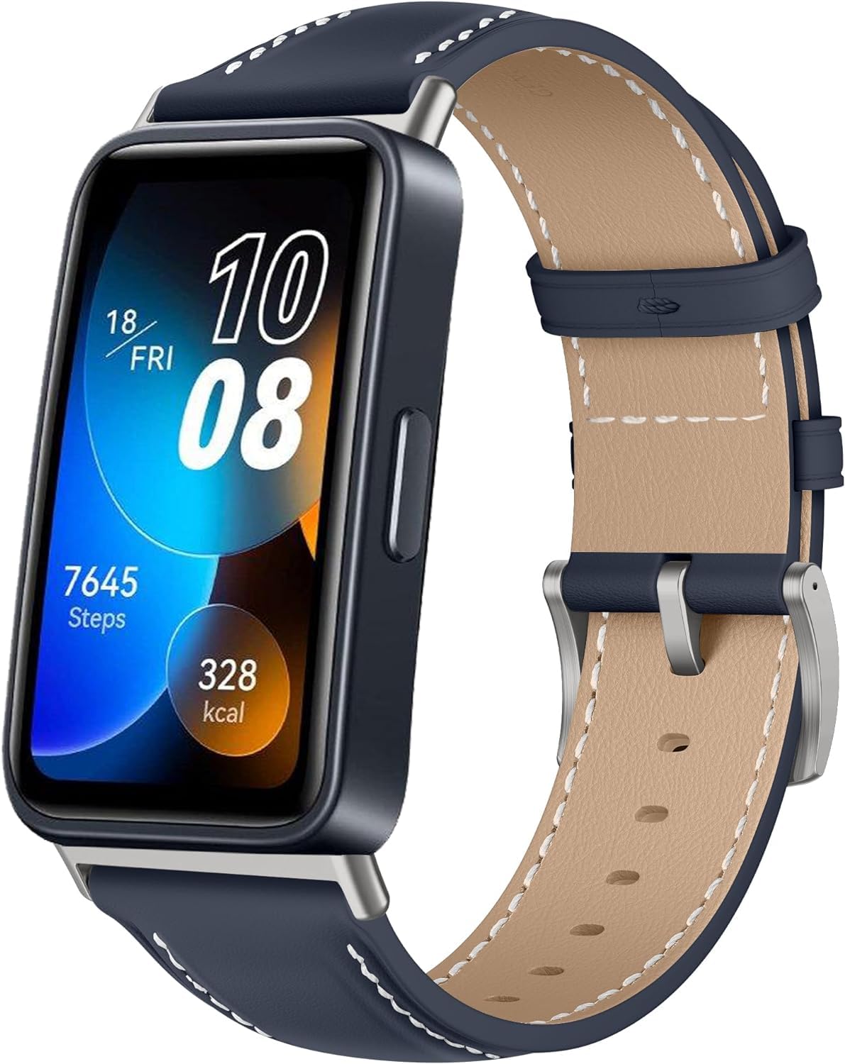 KoGiio Compatible with Huawei Watch Fit 2 Leather Strap, PU Leather Adjustable Watch Band with Stainless Steel Buckle, Soft Replacement Bracelet Strap for Huawei Watch Fit 2 - Blue