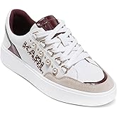 Karl Lagerfeld Womens Stazie Lace-up Sneaker with Pearl Embellishments