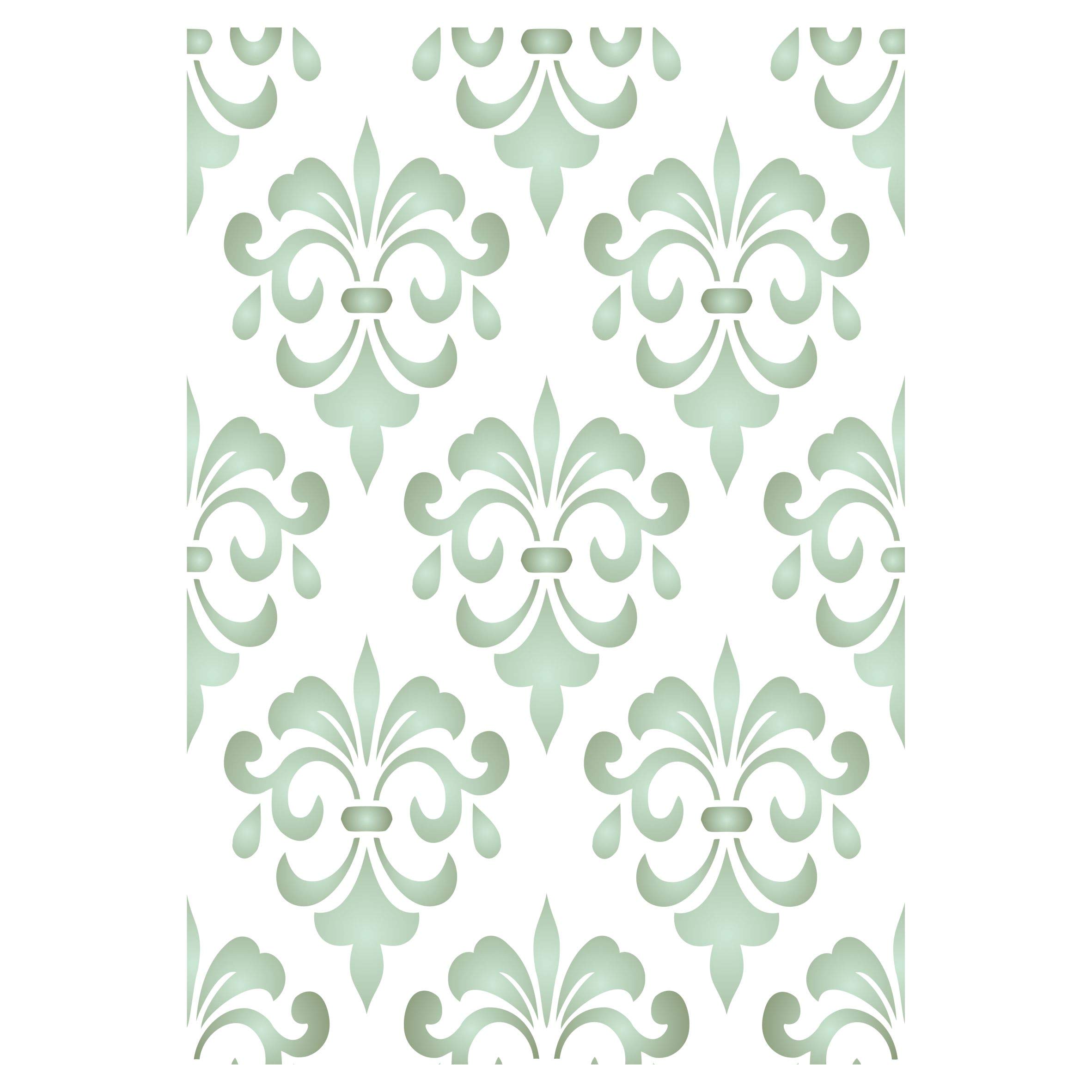 Damask Layering Stencil, 11.43 x 16.51 cm - Stencil Company Original Flower Stencil Mask use to Add Texture, Design and Accents to Mixed Media Backgrounds