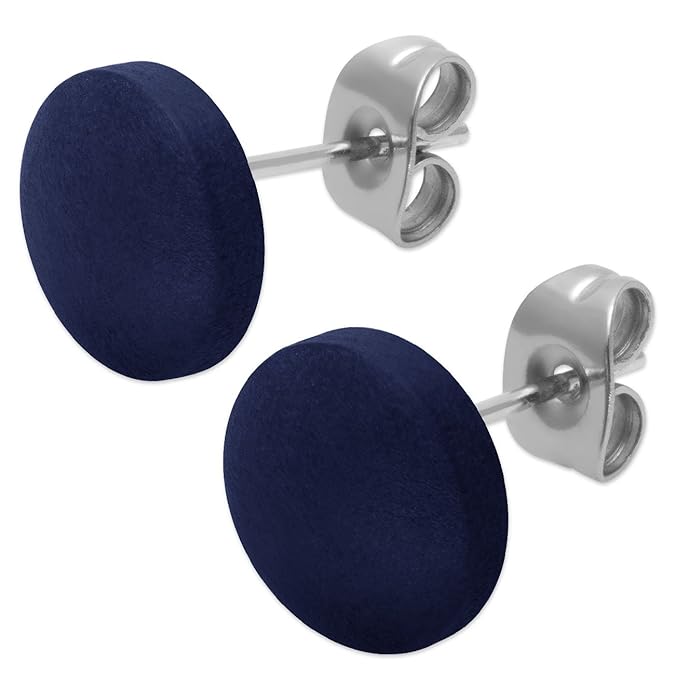 SoulCats® 1 Paar runde Holzohrstecker Ø 1 cm in verschiedenen Farben mit Edelstahlstift