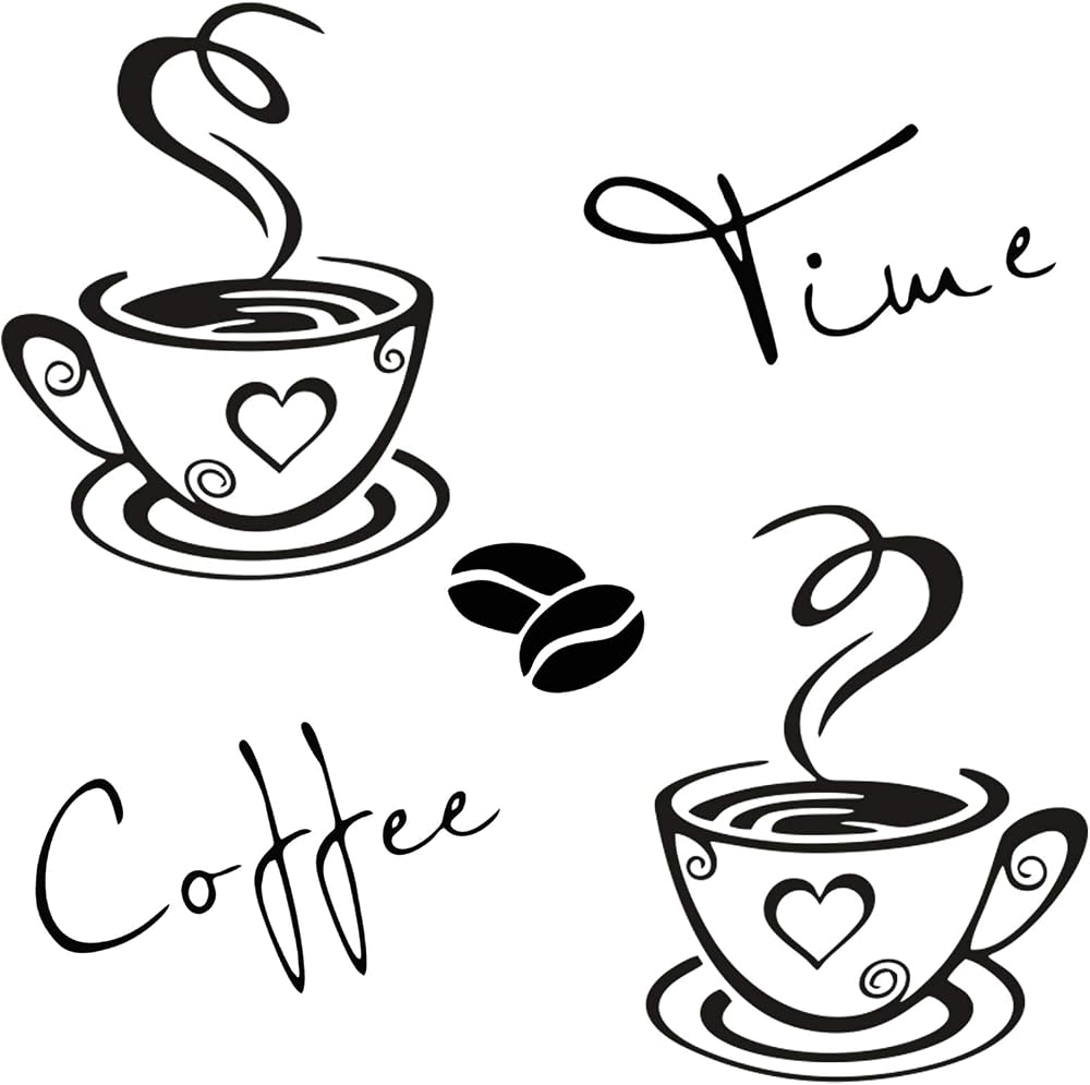 IDISON Coffee Time Kitchen Wall Decals CUNYA Art Stickers Cups Murals Vinyl