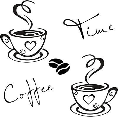 IDISON Coffee Time Kitchen Wall Decals CUNYA Art Stickers Cups Murals Vinyl