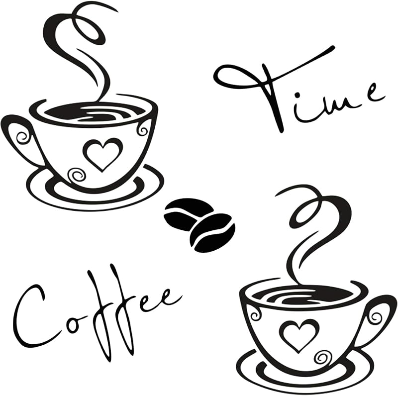 IDISON Coffee Time Kitchen Wall Decals CUNYA Art Stickers Cups Murals Vinyl