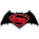 Elektroplate Officially Licensed DC Comics Batman Superman Automotive Red Reflective Domed Decal (4" x 2") 3D All Weather Sticker for Car, Water Bottle, Laptop, Phone & More | Made in The USA