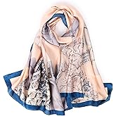 Bestshe Silk Feeling Long Scarf Fashion Floral Large Scarf Satin Shawl Wraps for Women with Gift Packed
