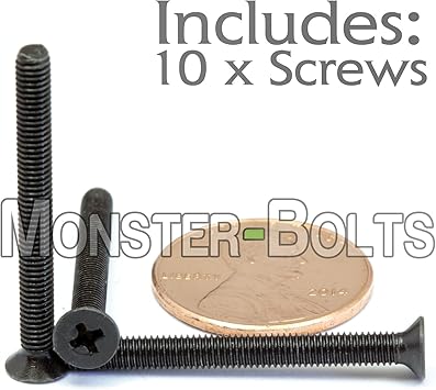 10 M3 0 5 X 30mm Phillips Flat Head Machine Screw Countersunk Class 4 8 Carbon Steel W Black Oxide Cross Recessed Type H Metric Din 965 Monsterbolts 10 M3 X 30mm Machine Screws Amazon Canada