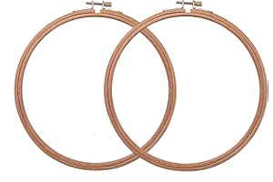 Ebherys Beech Wood Embroidery and Cross Stitch Hoops, 2pcs of 12 Inch Hoops Wooden Round Frame Set, Large Size of Hand Embroidery Hoop Frame (12Inch)