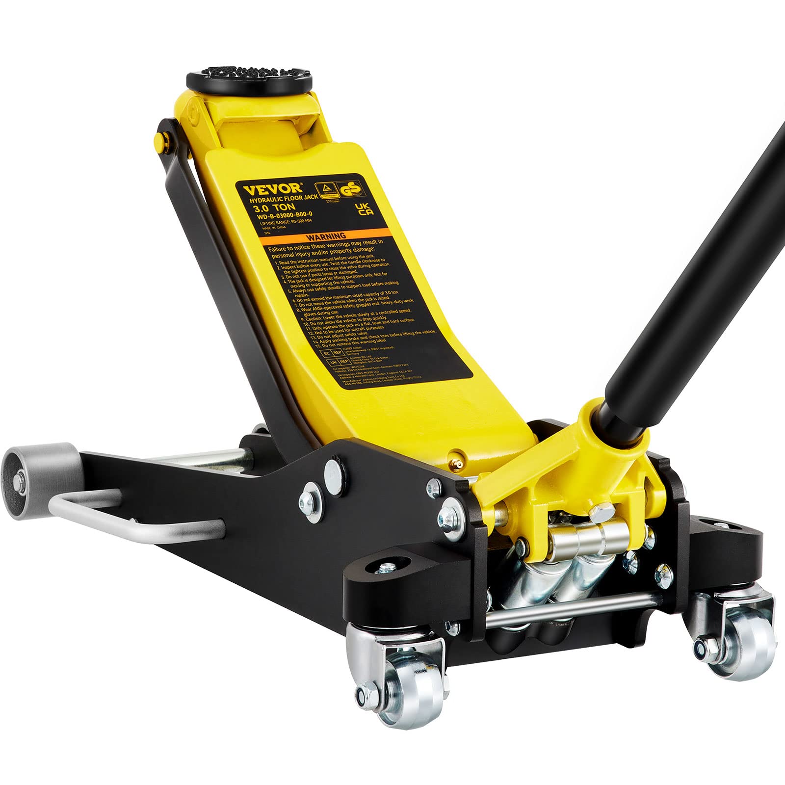 Aluminum Steel Floor Jack 3 Ton With Dual Pistons Quick Lift Pump Lift Car Auto