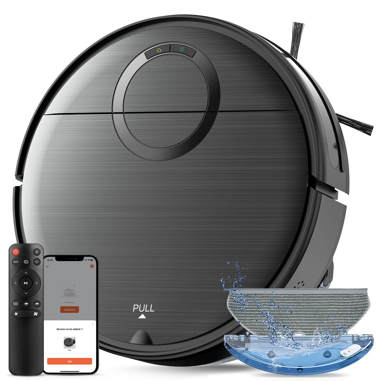 Photo 1 of UMMUND Robot Vacuum and Mop Combo, 2 in 1 Mopping Robotic Vacuum Cleaner with Schedule, Wi-Fi/App/Remote, Strong Suction, Self-Charging, Slim, Ideal for Hard Floor, Pet Hair, Low-Pile Carpet