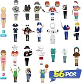 SpriteGru Magnetic Dress Up Doll Set 56 PCS 21 Occupations Preschool Learning view 2