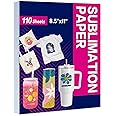 Joyclub Sublimation Paper 8.5x11 Inch 110 Sheets Compatible with Sublimation Printer and Sublimation Ink for Mugs Tumblers T-Shirts Light Fabric Tote Bags and Other Sublimation Blanks Products