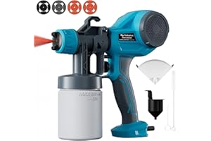 Tilswall Paint Sprayer, Lightweight HVLP Spray Gun, High Power Electric Spray Paint Gun, 4 Nozzles & 3 Patterns, Easy to Clean Paint Sprayer for House Painting, Cabinets, Furniture, Fence, Walls, DIY