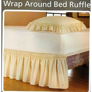 Leoie Solid Color Ruffle Wrap Around Elastic Bed Skirts Dressing Drop Bed Decor