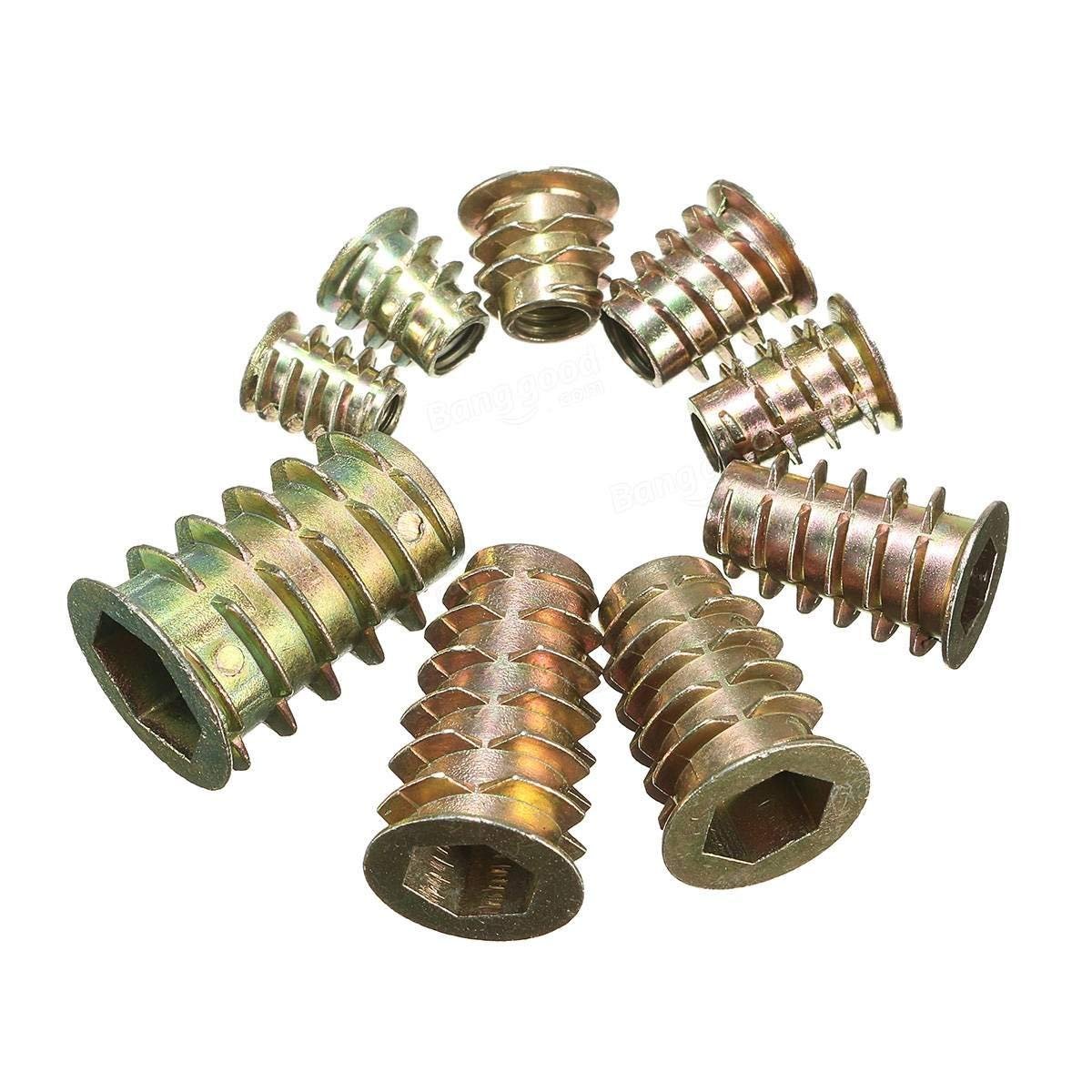VEDA M8 TYPE D THREADED WOOD INSERT NUTS (PACK OF 25) (M8 x 20mm)