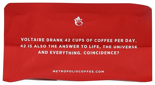 METROPOLIS COFFEE COMPANY, COFFEE REDLINE ROAST WHOLEBEAN, 10.5 OUNCE