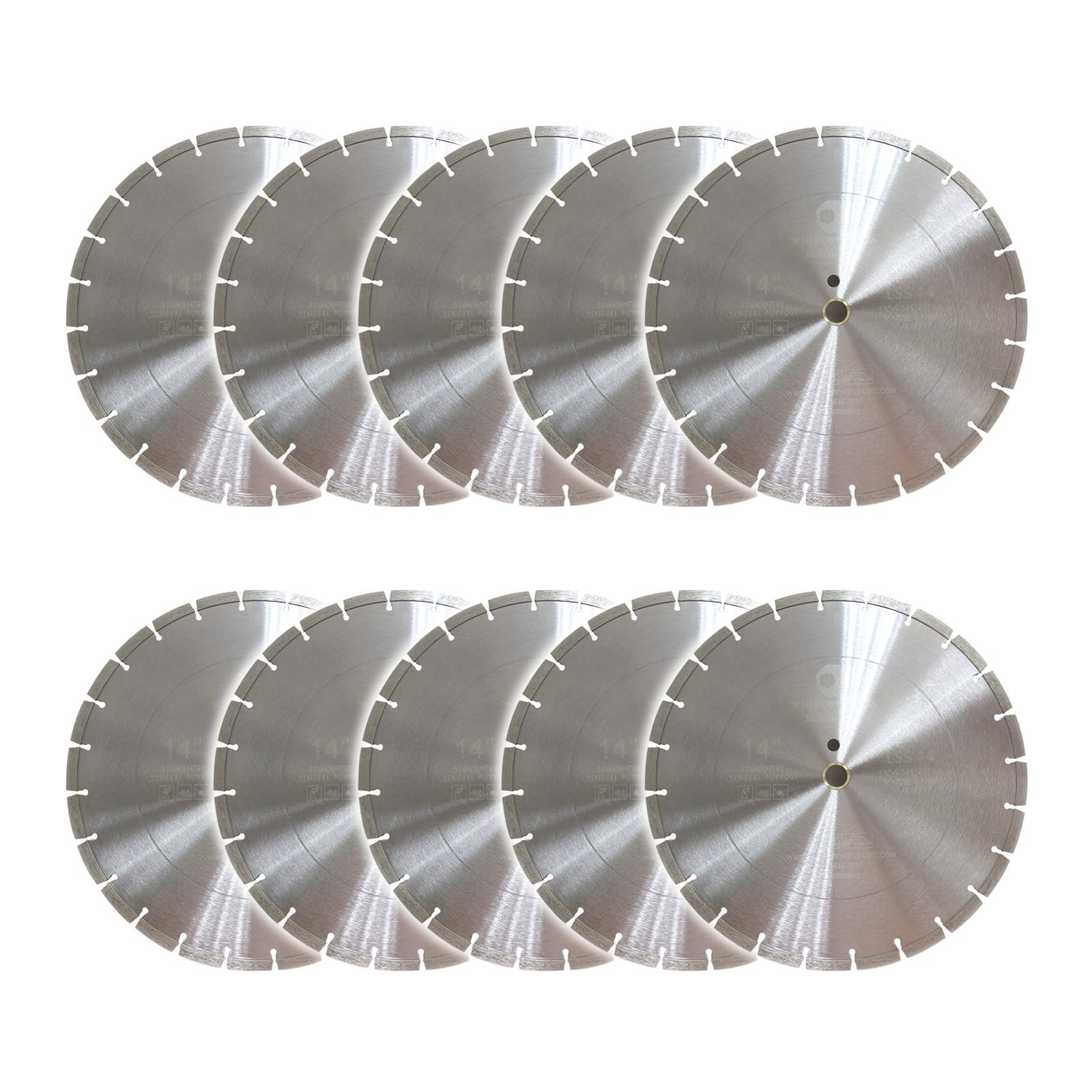 Photo 1 of (10 Pack) 14 Inch Diamond Concrete Blade Dry or Wet Cutting Saw Blades for Masonry Brick Block Concrete Stone(14"-10PCS)