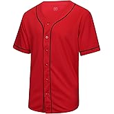 SPTEHW Blank Plain Baseball Jersey Short Sleeve Button Down Shirts Sports Hip Hop Hipster Jersey S-3XL