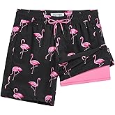 maamgic 7 Inch Mens Swim Trunks with Compression Liner Board Shorts with Zippered Pocket Bathing Suit for Beach Vacation