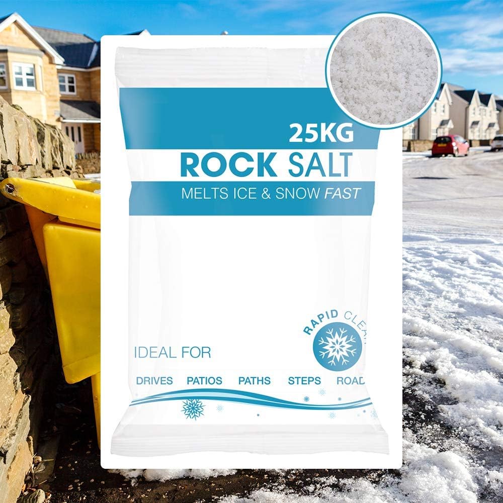 Hadley 25KG Bag White DeIcing Rock Salt for Keeping Driveways and