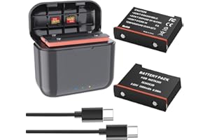 RSZFNJXRY 360 X3 Batteries(2 Packs) with Fast Charge Hub for Insta360 X3,Quick Portable 2 Channel Battery Charging Storage Station with Misro SD Card Accessories Slots,Up 80% Charge in 35 Minutes