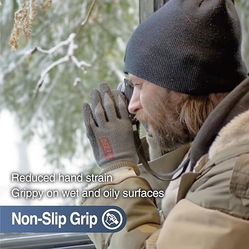 DEX FIT Cold Weather Work Gloves NR450 | Warm Fleece With Nitrile Grip For Outdoor Winter Work