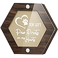 Xunboo Pet Hair Keepsake Wooden Box with Acrylic Lid, Fur Memorial Box for Dog or Cat Hair Ashes Container Pet Loss Memory Sympathy Gift for Pet Lovers (you left paw prints on my hearts)
