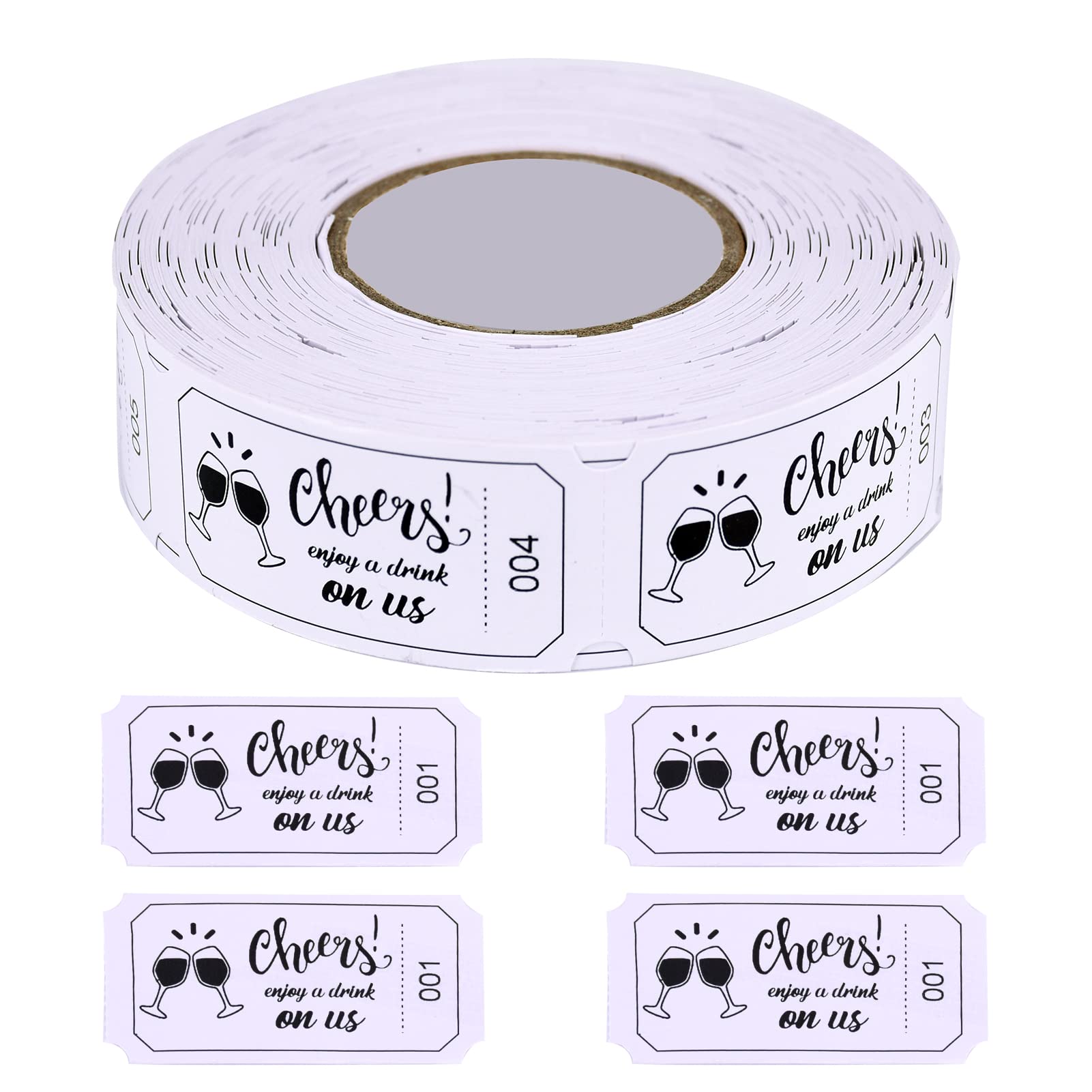 500 Pcs Drinks Tokens, Paper Ticket Tokens Beer Festival Tokens Free Drink Tokens This Drink is on Us Drink Tickets Roll Paper Tokens for Events Wedding Birthday Beverage Bar Party Supplies
