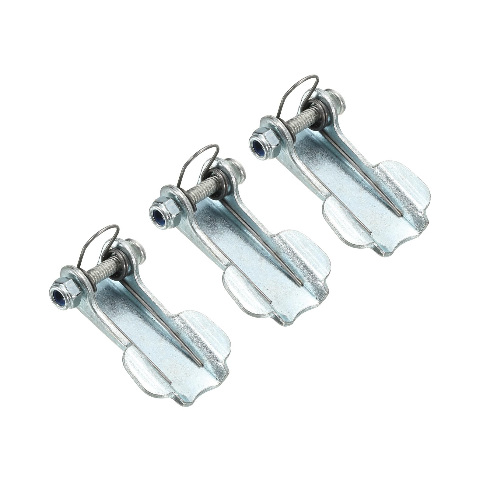 PATIKIL 1.6 Inch Hook Safety Latch Kit, 3 Pack Metal Towing Hitch Replacement for Clevis Hook Trailer, Silver