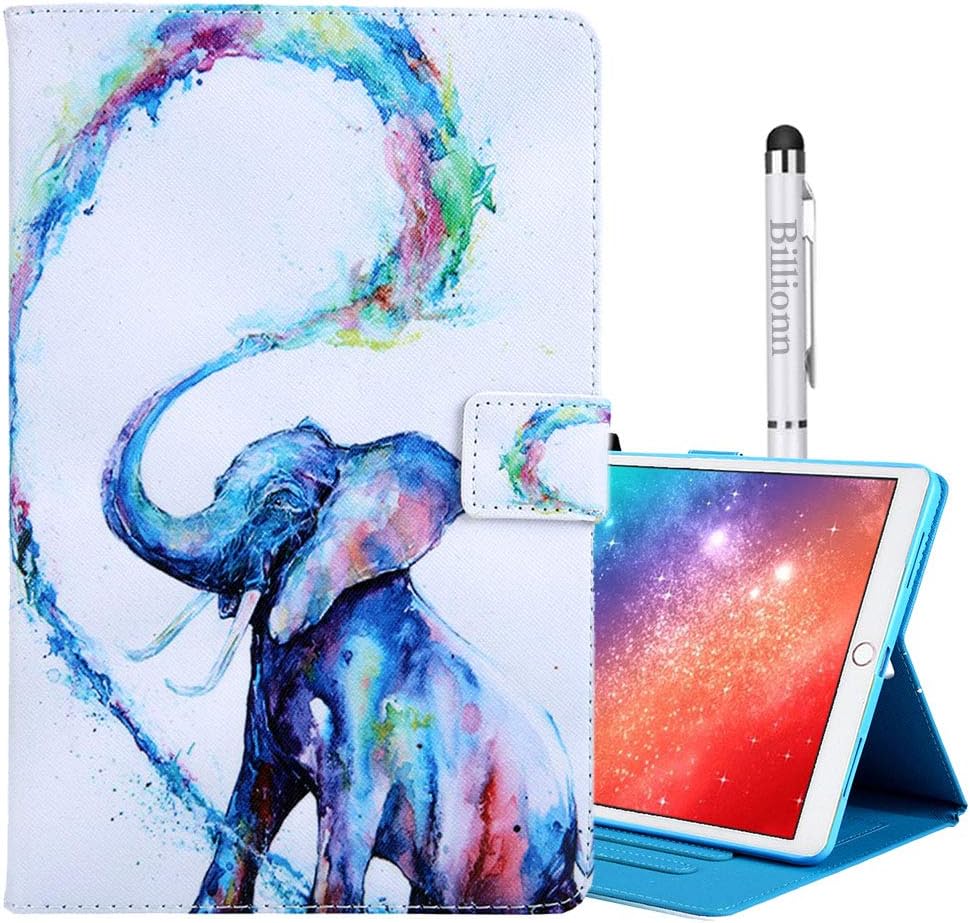 Billionn Case for iPad 9.7 Inch 2018/2017 Auto Wake/Sleep with Pencil Holder Universal Apple iPad 9.7 2018/2017/iPad Air 2/iPad Air, Naughty Elephant
