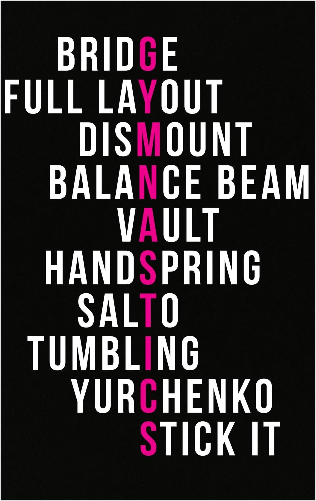 Gymnastics Moves For Gymnast, Beam Vault Tumble Bridge - Poster
