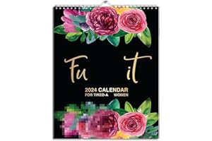 SIHUAN 2024 Calendar for Tired Women | Flower Calendar Memo | Tired Women Calendar | Wall Calendar for Tired | 2024 Funny Mental Health Calendar | Sweary Mental Health Wall Calendar Gag Gift for Women