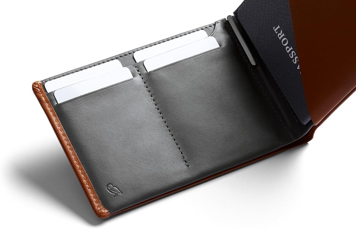  | Bellroy Travel Wallet (Slim Leather Passport Wallet, RFID Blocking, Organizes Travel Documents, Cash & Tickets, Holds 4-10 Cards, Includes Micro Pen) - Caramel - RFID | Passport Wallets