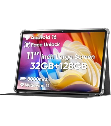 Amazon.com : COLORROOM Android 15 Tablet 11inch, Face Unlock, 18W