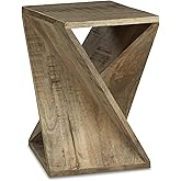 Signature Design by Ashley Zalemont Contemporary Architectural Designed Accent Table, Distressed Brown