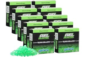 Gel Blaster Gellets Refill Ammo, 100,000 Green Gellets - All-Natural Eco Friendly, Non-Toxic, Non-Staining & Non-Irritating Water Based Gel Balls - Made Specifically for Gel Blaster