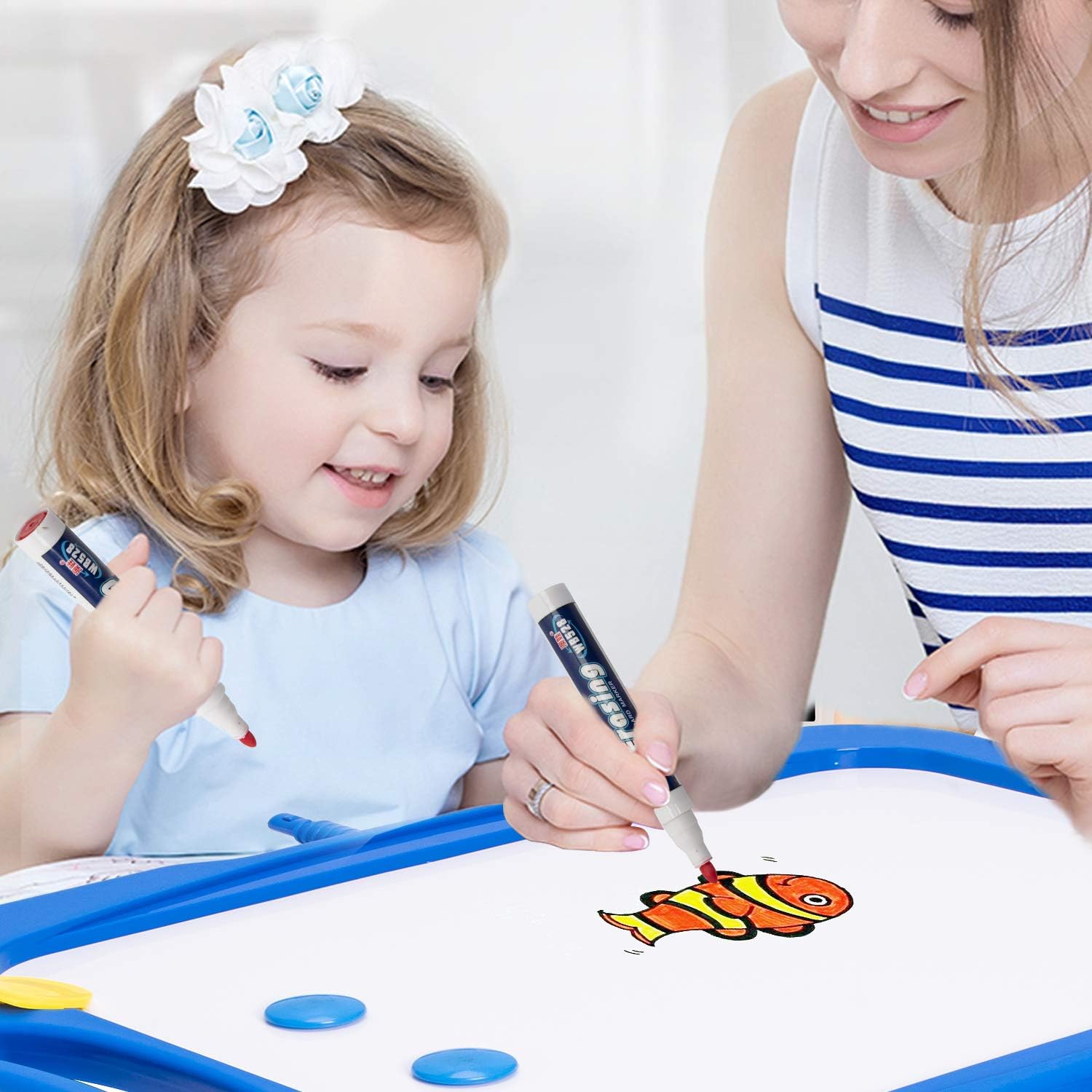 Easel for Kids Toddler Easel Dry Erase Board and Chalkboard Double Sides Height Adjustable Drawing Board with Extra Accessories for 3-5 Year Old Boys and Girls: Home & Kitchen