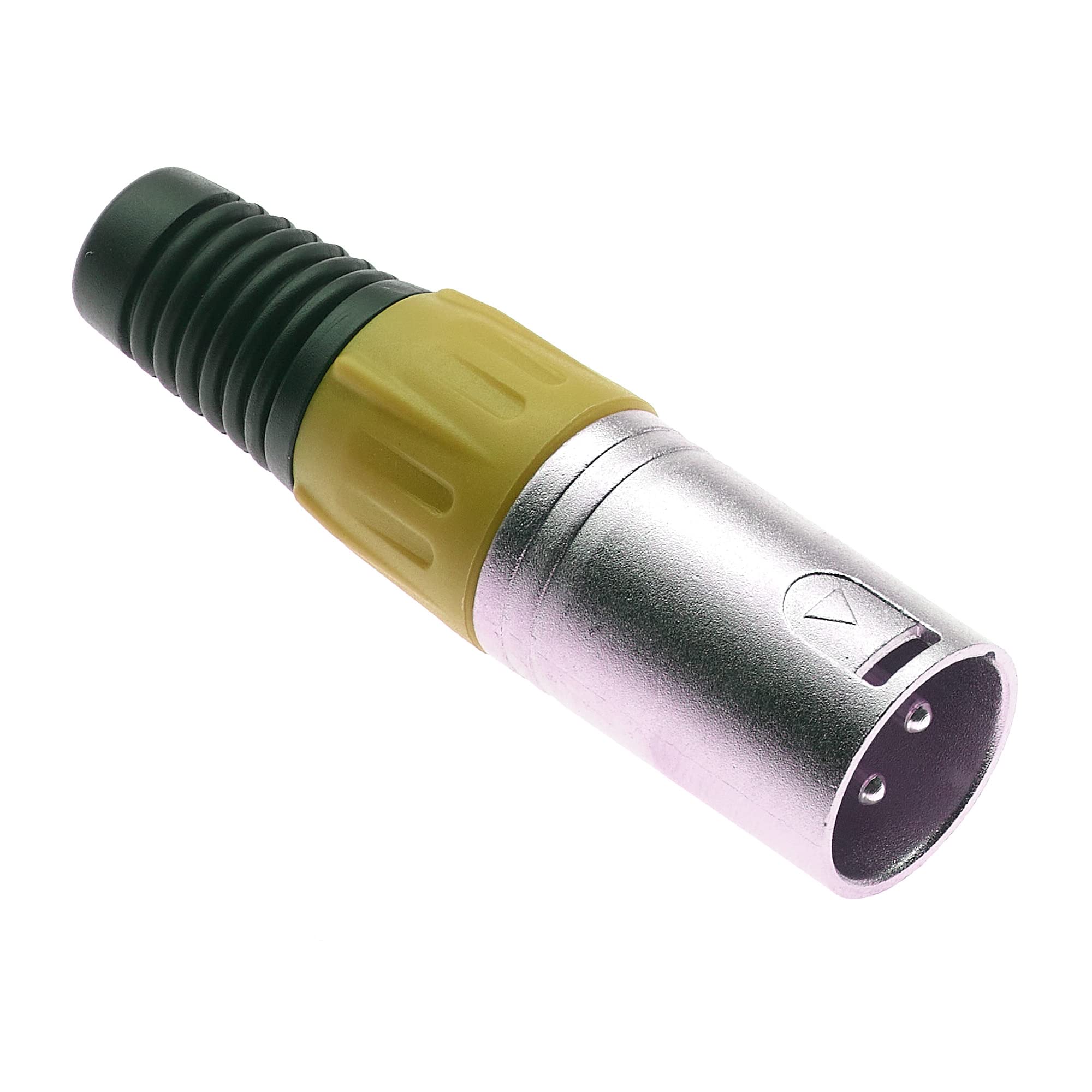 Keple 3 Pole XLR Plug, Yellow - Male Audio Mic Microphone DMX Plug Jack Plug, Nicked-Plated Adapter, Metal Construction Connector With Plastic Housing