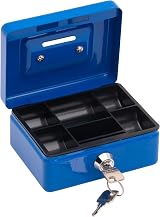 BURG-WÄCHTER 40100 5012 Blue Money Box Cabinet Safe with Key and Slot