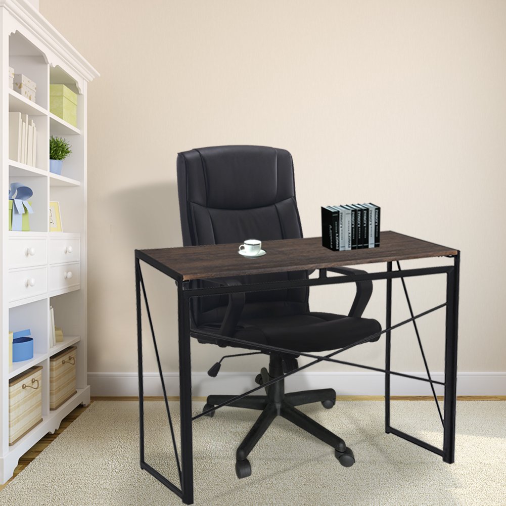 Coavas Folding Desk No Assembly Required, 40" Writing Computer Desk