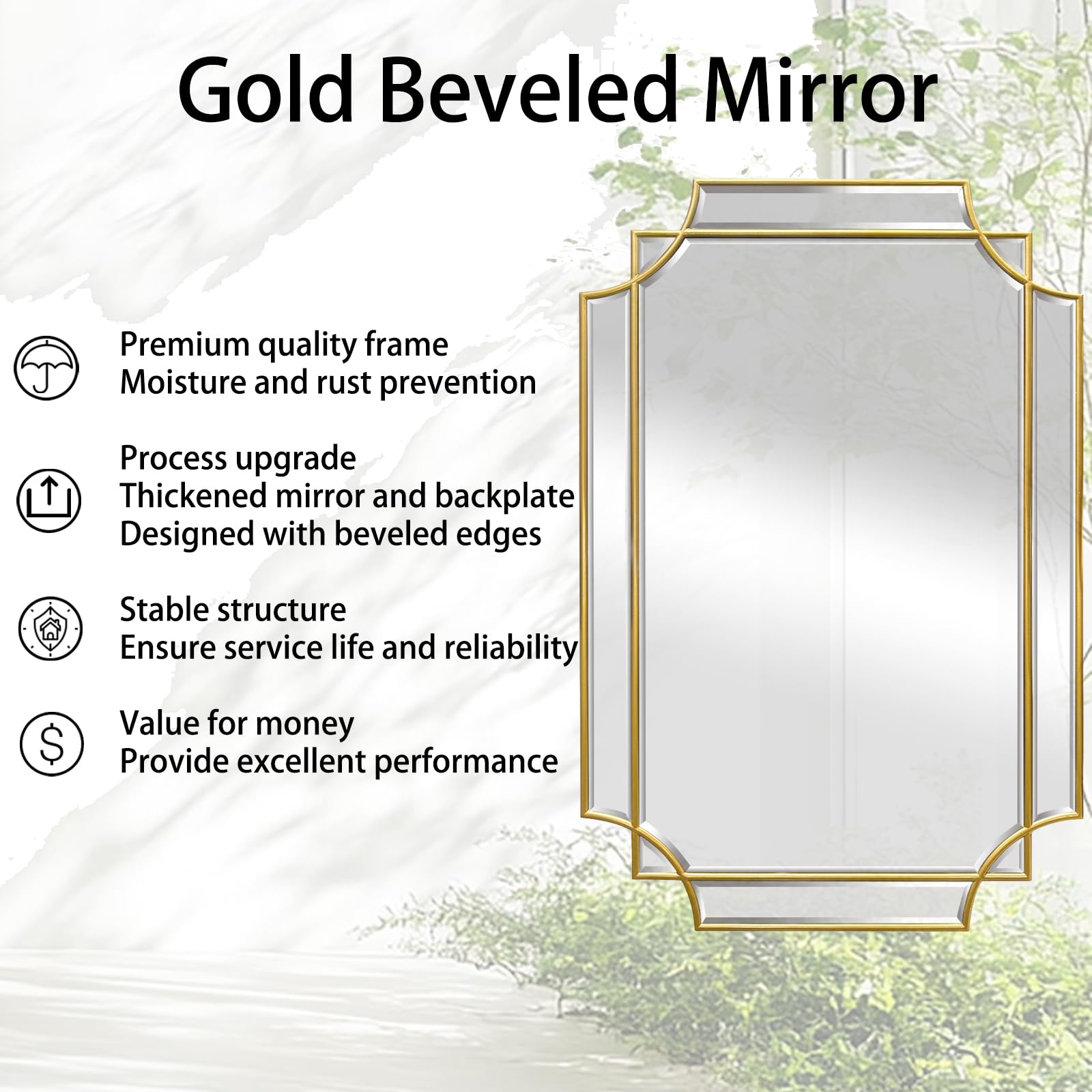 womilous Gold Bathroom Mirrors for Over Sink, 36