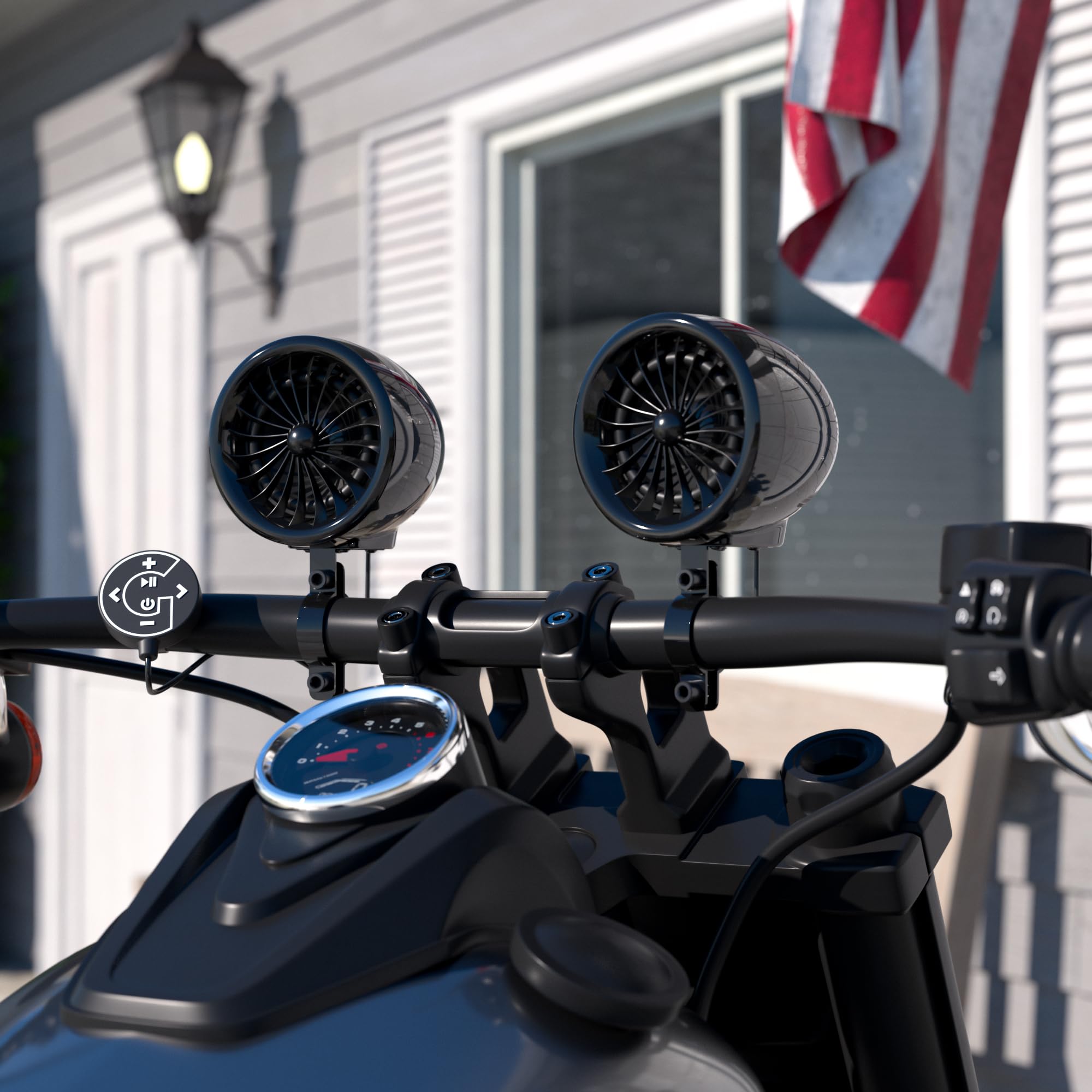 GoHawk Bluetooth Motorcycle Speakers and Amplifier Audio Sound System, FM Radio, Waterproof Speakers for ATV, UTV, Golf Cart