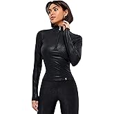 Bona Fide Workout Tops for Women - Short/Long Sleeve Compression Shirt - Breathable Tight Crop Top for Gym, Running, Yoga