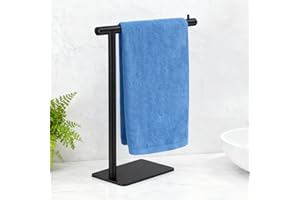Hand Towel Holder, L-Shape Hand Towel Stand for Bathroom, Stainless Steel Hand Towel Rack Bar Standing for Vanity Kitchen Cou