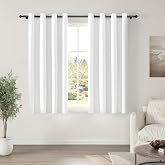 ChrisDowa White Blackout Curtains 63 Inches Long 2 Panels for Bedroom | Room Darkening,Light Blocking,Thermal Insulated,Faux Linen,Farmhouse,Grommet,Window Treatment,Drapes,Living Room,52x63