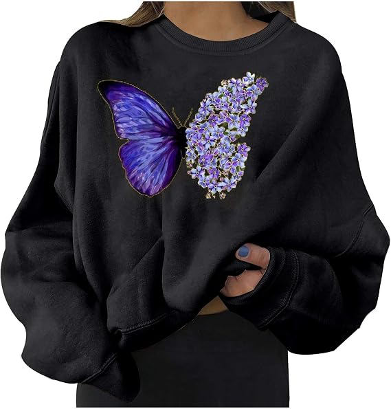 orange butterfly sweatshirt