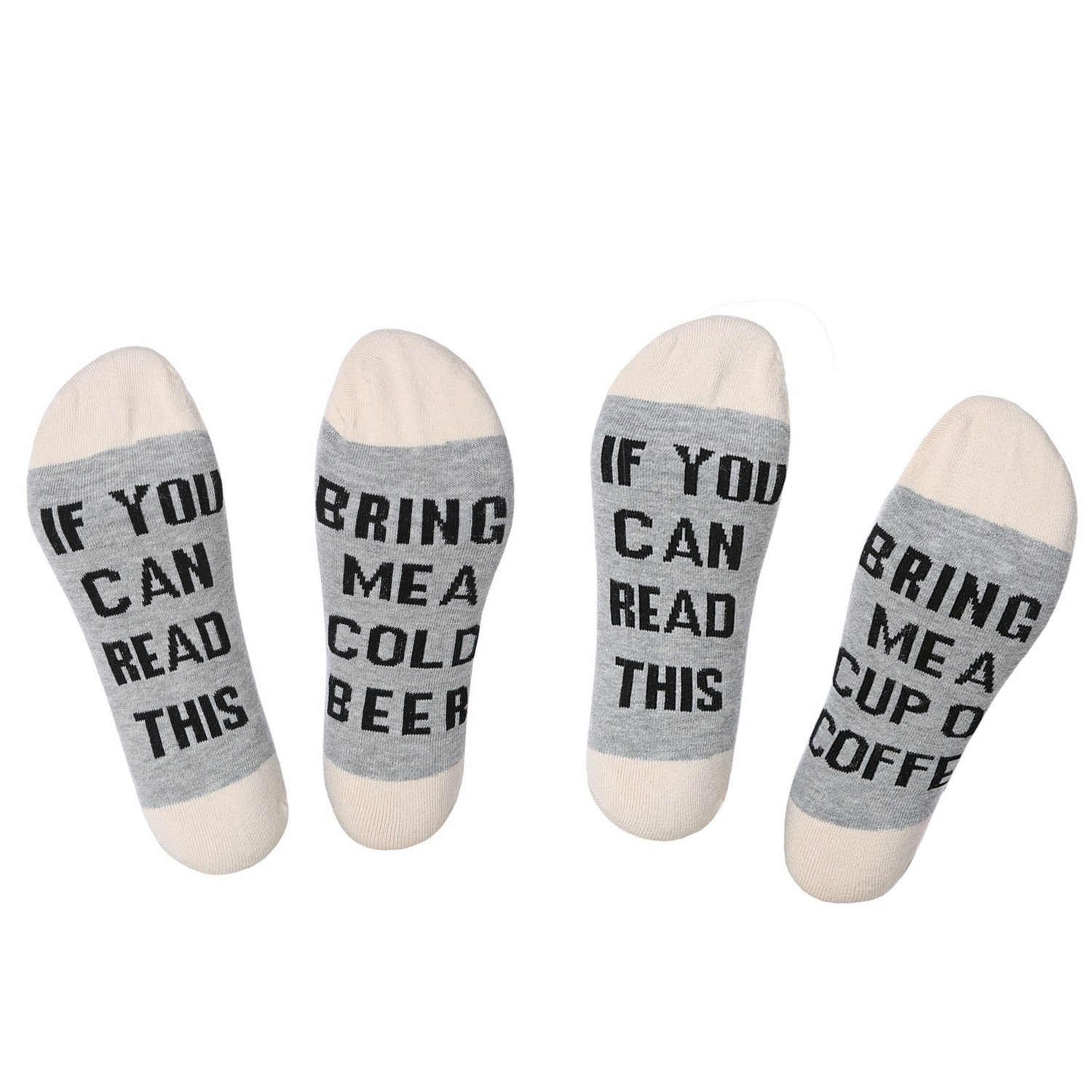 Women's Funny Socks, If You Can Read This Funny Socks (4 Pair) aooty