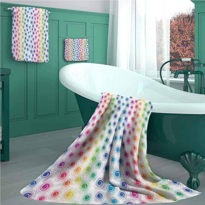 Colorful Hand Towels Soft Thin Bath Towel Set, Funky