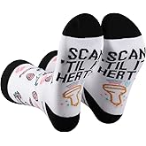 PXTIDY 2 Pairs Scan Til' It Hertz Sonography Nurse Gift Sonographer Socks Ultrasound Technologist Gift Radiology Socks