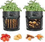 RAM 4 Pack 7 Gallon Potato Grow Bags for Vegetables, Green Polyethylene view 4